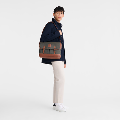 Boxford L 斜挎包 , 深棕色 - 再生帆布