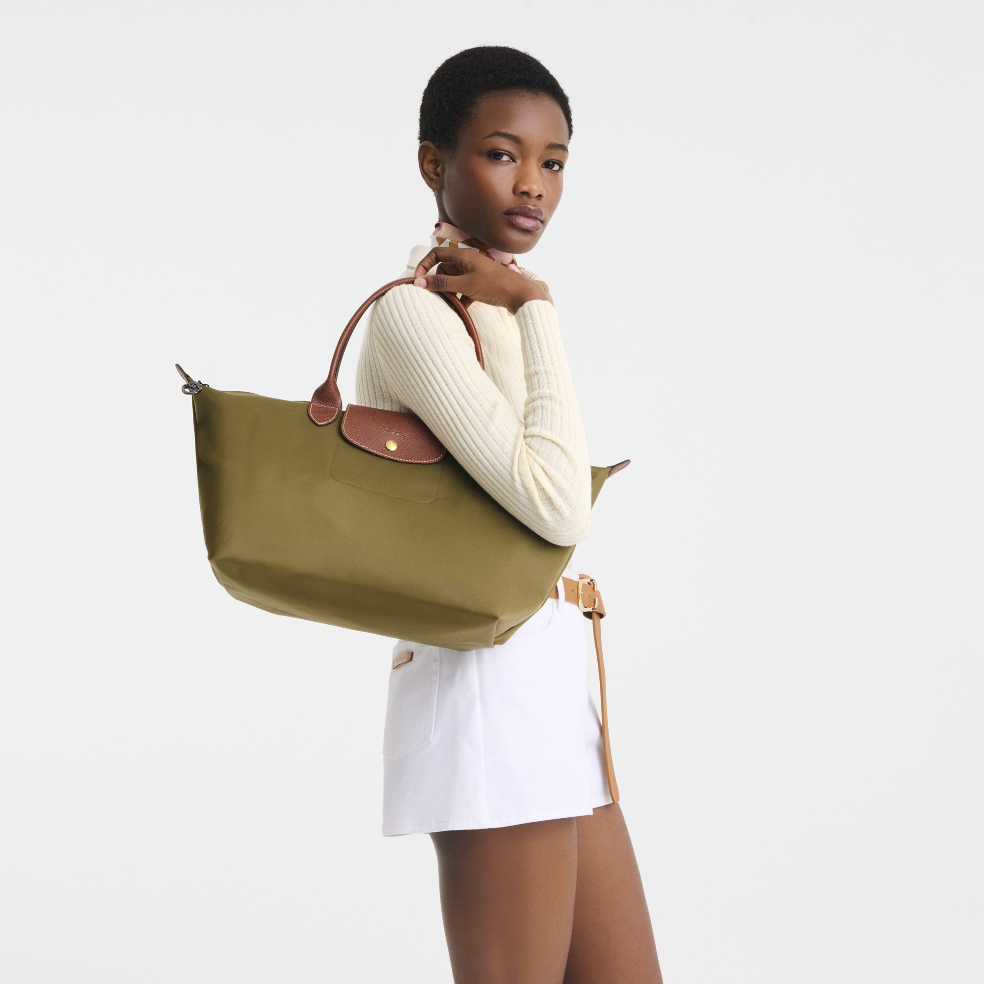 Le Pliage Original 手提包 M, 橄榄绿