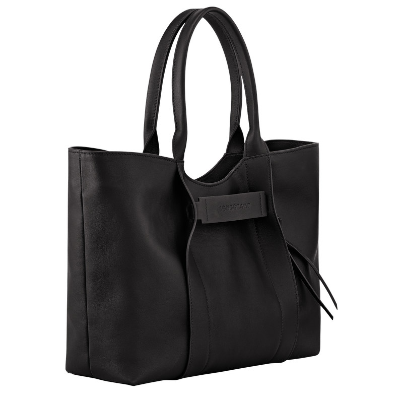 Longchamp 3D L 单肩包 , 黑色 - 皮革  - 查看 3 5