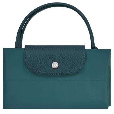 Le Pliage Green 托特包 M, 孔雀蓝色