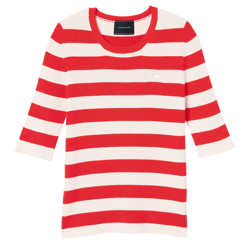 Spring/Summer 2023 Collection Knitted t-shirt, Orange/Pale Pink