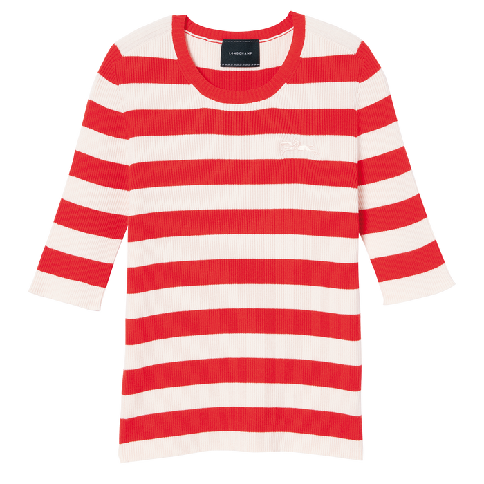 Spring/Summer 2023 Collection Knitted t-shirt, Orange/Pale Pink