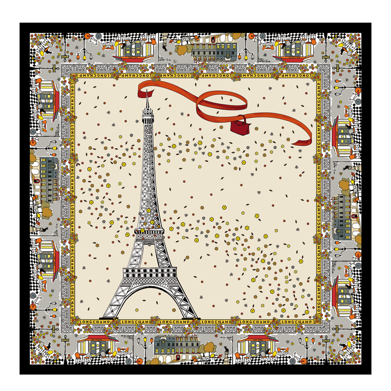Le Pliage 在巴黎 丝巾 , 淡褐色 - 真丝  - 查看 1 2