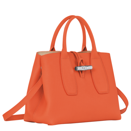 Roseau M Handbag , Orange - Leather - View 3 of  6