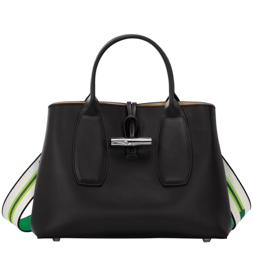 Roseau M Handbag , Black - Leather - View 1 of  7