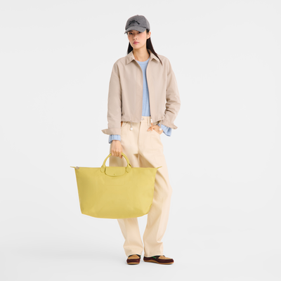 Le Pliage One L 旅行包 , 青柠色 - 帆布