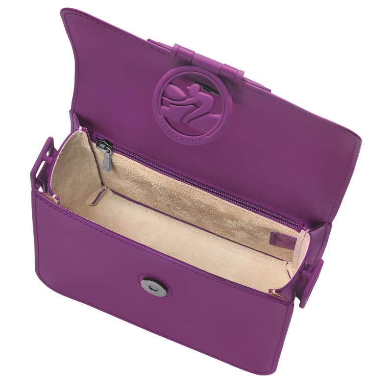 Box-Trot S Crossbody bag , Violet - Leather  - View 5 of  5