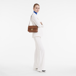 Box-Trot M Crossbody bag , Cognac - Leather