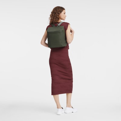 Longchamp 3D M Backpack , Khaki - Leather