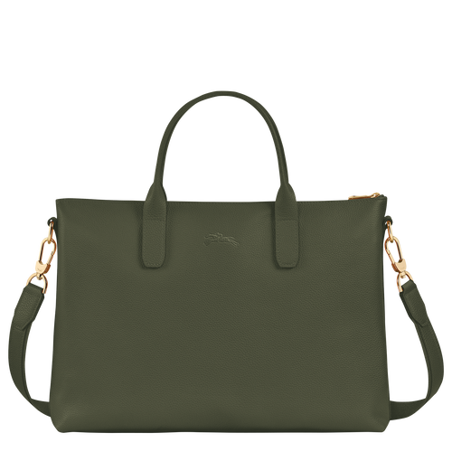 Le Foulonné S Briefcase , Khaki - Leather - View 4 of  4
