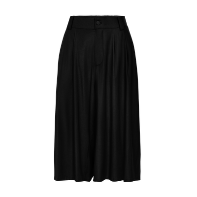 Shorts , Black - Viscose twill