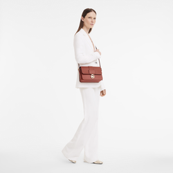 Box-Trot M Crossbody bag , Mahogany - Leather