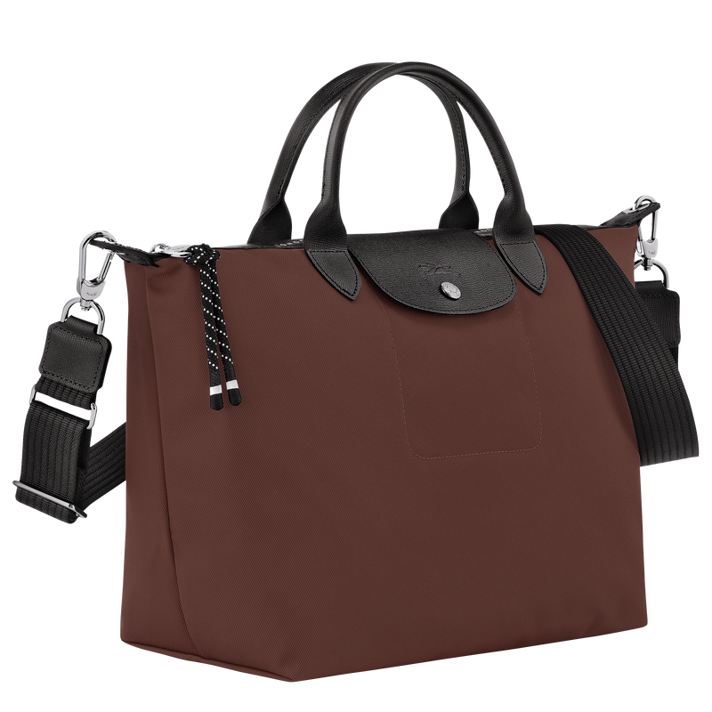 Le Pliage Energy L Handbag , Cocoa - Recycled canvas  - View 3 of  6
