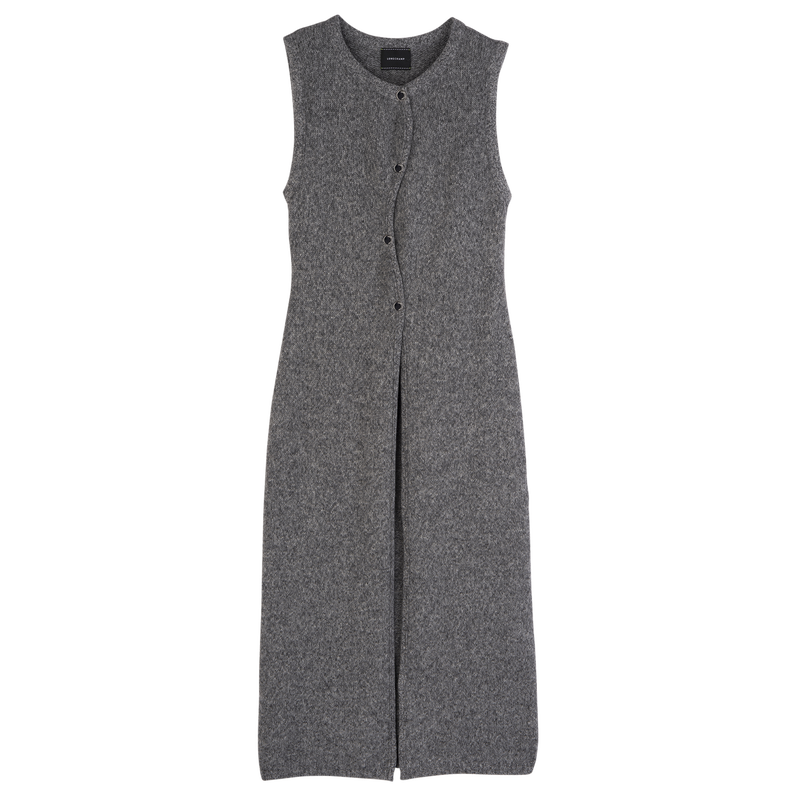 Sleeveless cardigan , Anthracite - Knit  - View 1 of  5