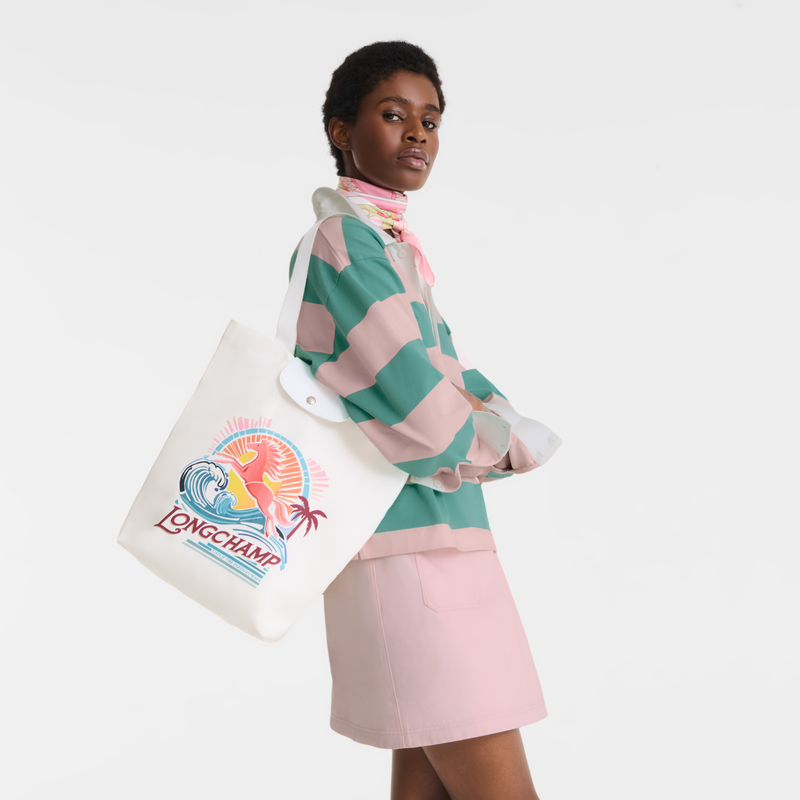 Le Pliage Collection M Tote bag , Rainbow - Canvas  - View 2 of  6