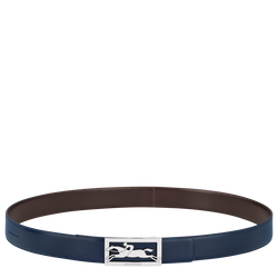 Delta Box Men's belt , Navy/Burgundy - Leather
