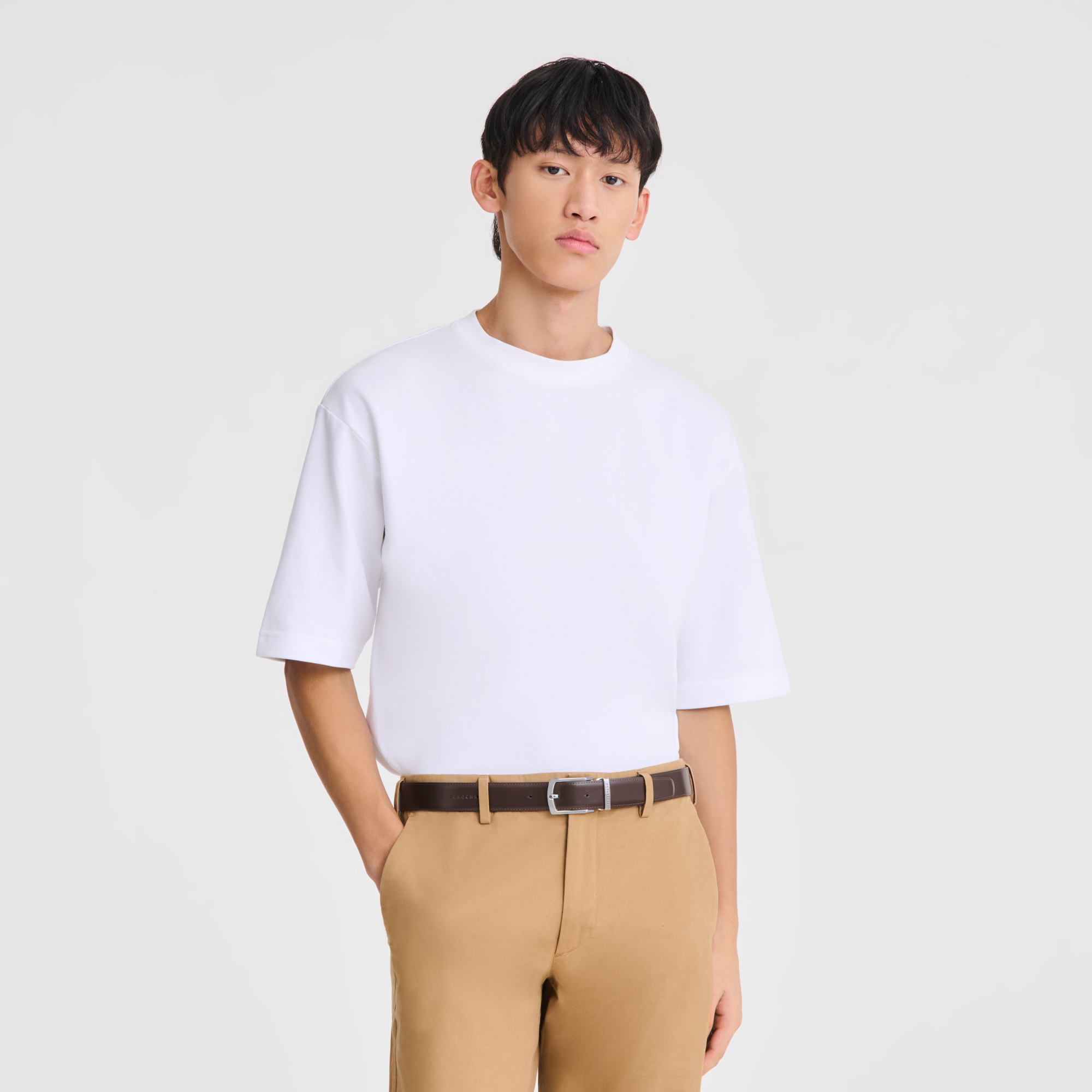 Delta Box Men's belt, Black/Mocha