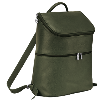 Le Foulonné Backpack , Khaki - Leather