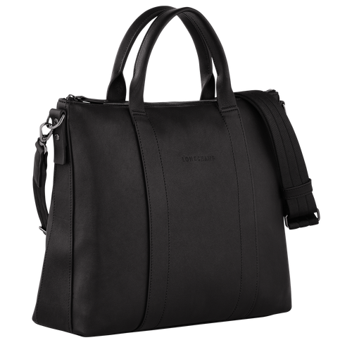 Longchamp 3D 公事包 , 黑色 - 皮革 - 查看 3 5