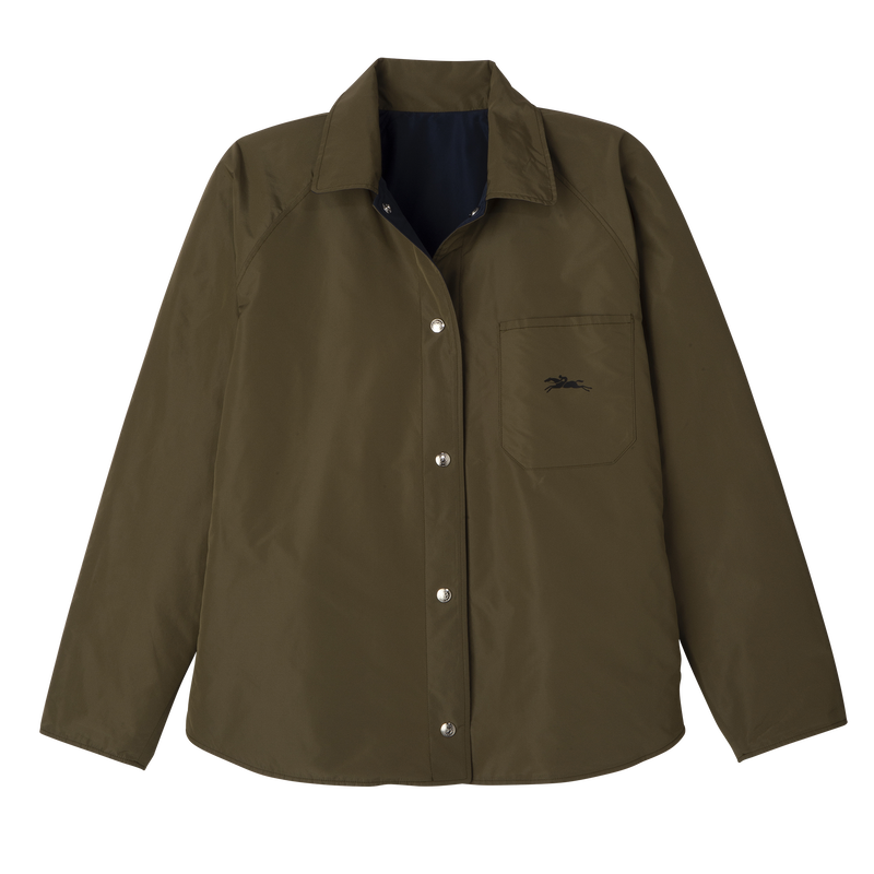 加衬束腰短上衣 , 海军蓝色/洋蓟绿 - 科技塔夫绸  - 查看 1 7