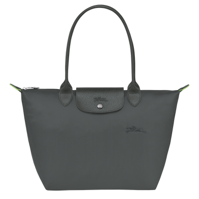 Le Pliage Green M Tote bag , Graphite - Recycled canvas