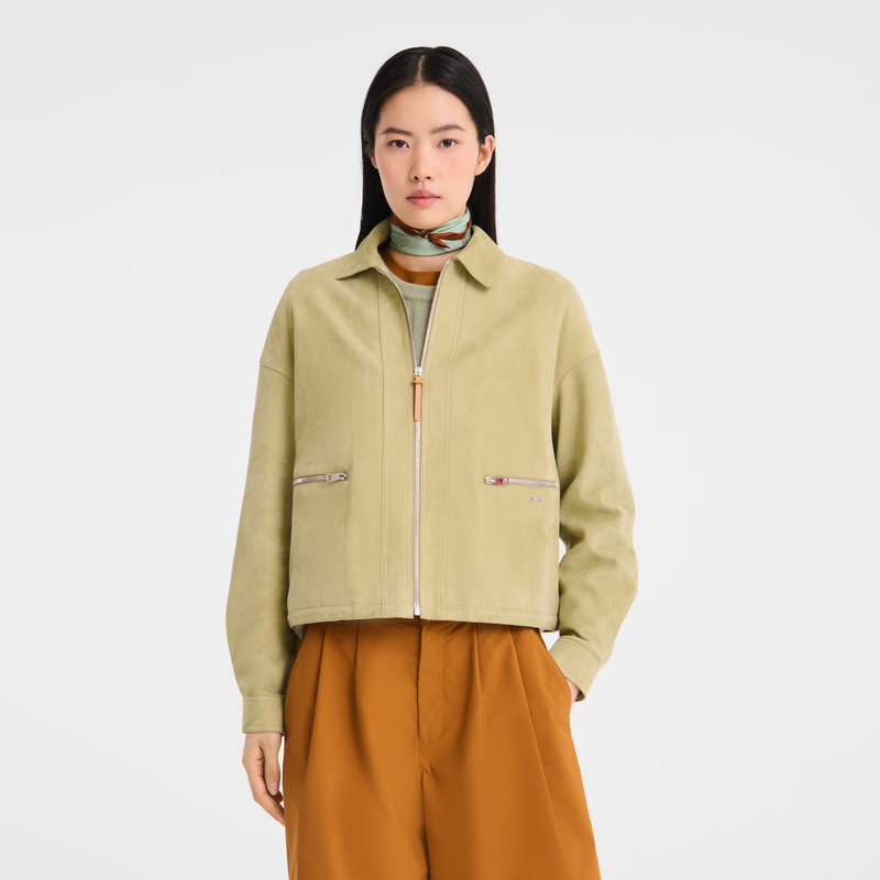夹克 , Almond Green - 皮革  - 查看 3 5