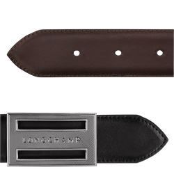 Delta Box Men's belt , Black/Mocha - Leather
