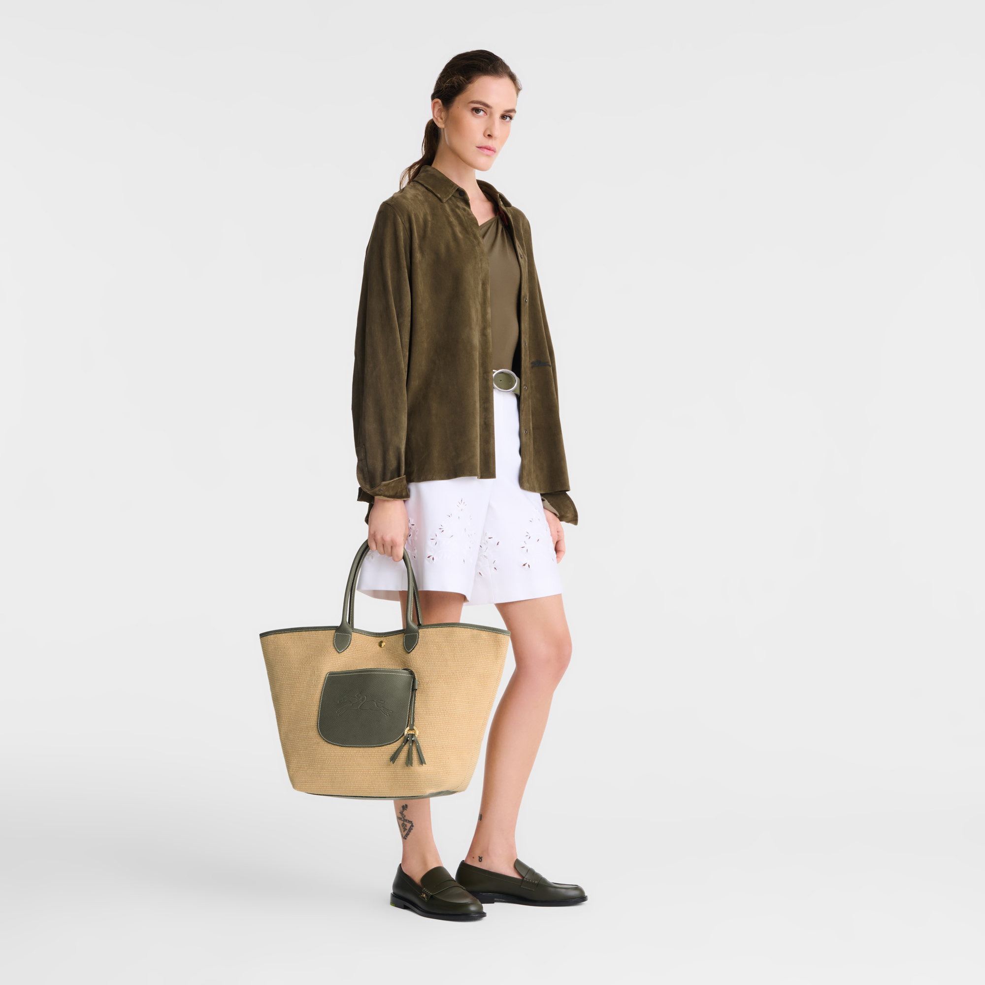 Le Pliage Collection Basket bag L, Artichoke
