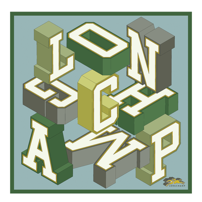 Longchamp 大学 丝巾 70, 马鞭草绿