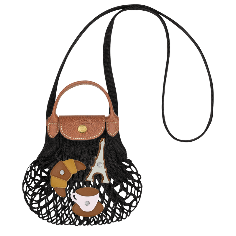 Le Pliage Filet XS Mesh bag , Black - Canvas  - View 5 of  6