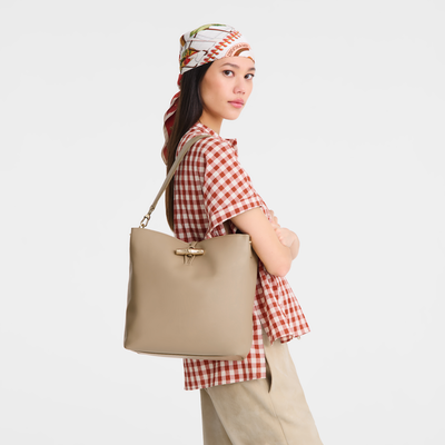 Le Roseau M Hobo 袋 , 深棕色 - 皮革