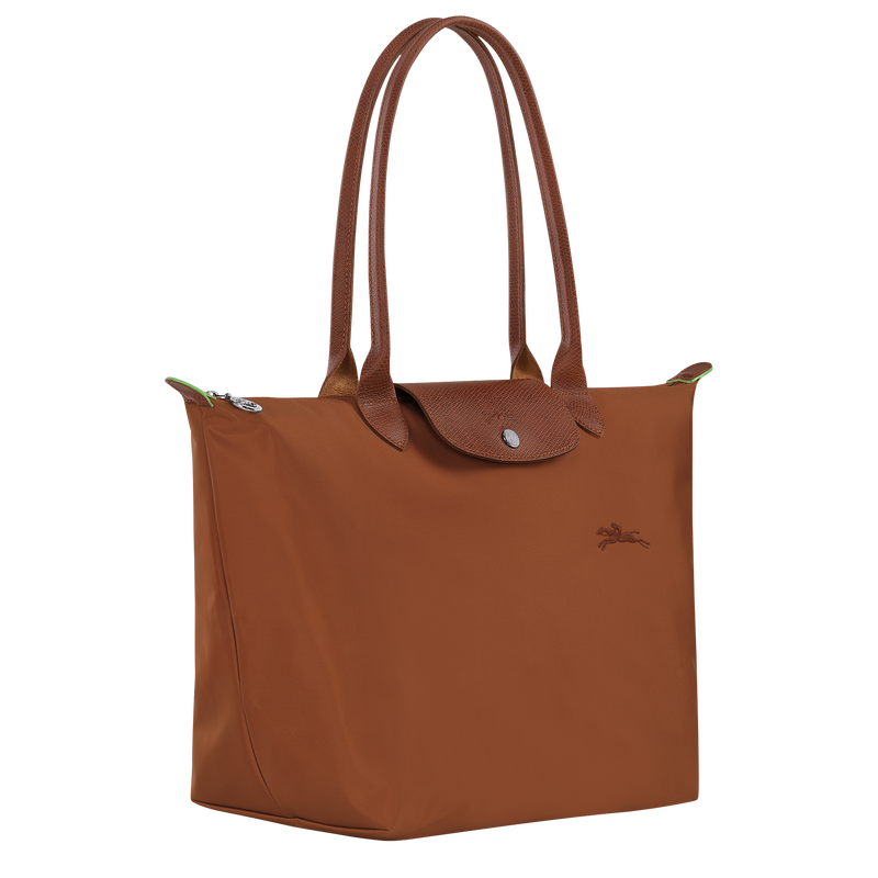 Le Pliage Green L Tote bag , Cognac - Recycled canvas  - View 3 of  7