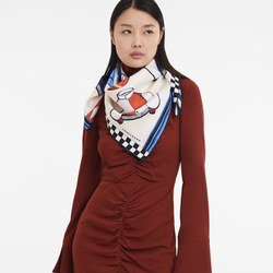 Casaques Longchamp系列 丝巾 90 , 象牙色 - 其他