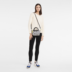 Le Pliage LGP XS 手提包特小号 , 黑/白色 - 帆布