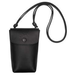 Le Pliage Xtra Phone case with leather lace , Black - Leather
