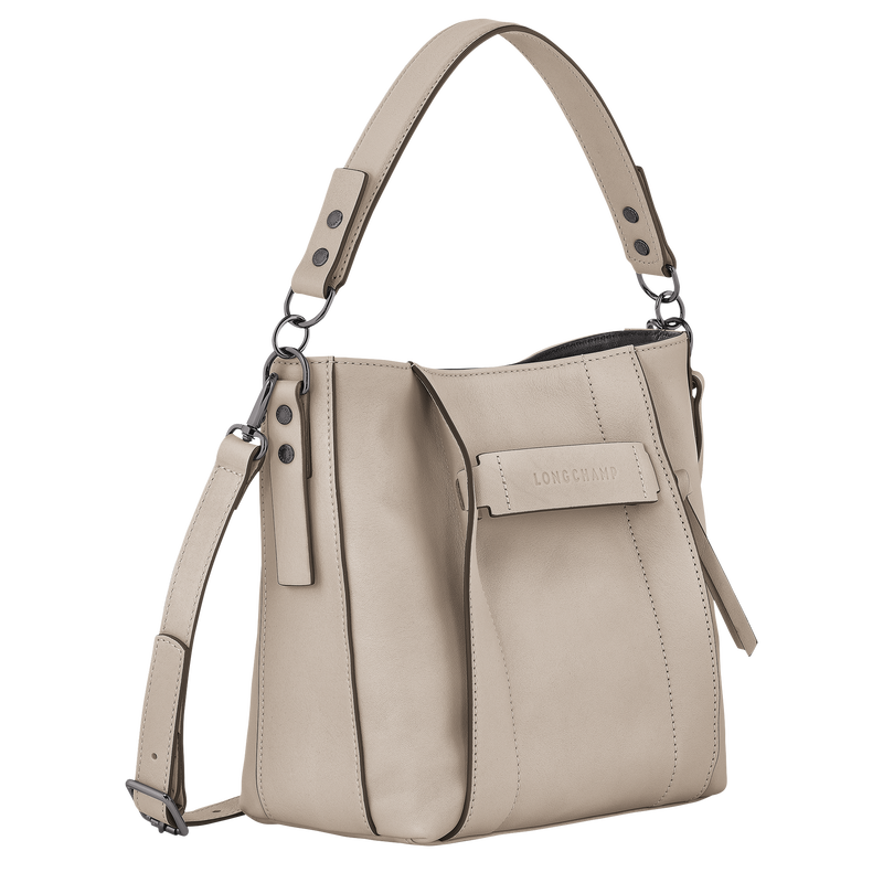 Longchamp 3D S 斜挎包 , 陶灰色 - 皮革  - 查看 3 5