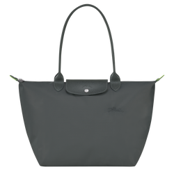 Le Pliage Green L Tote bag , Graphite - Recycled canvas