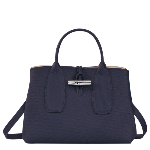 Roseau M Handbag , Bilberry - Leather - View 1 of  6
