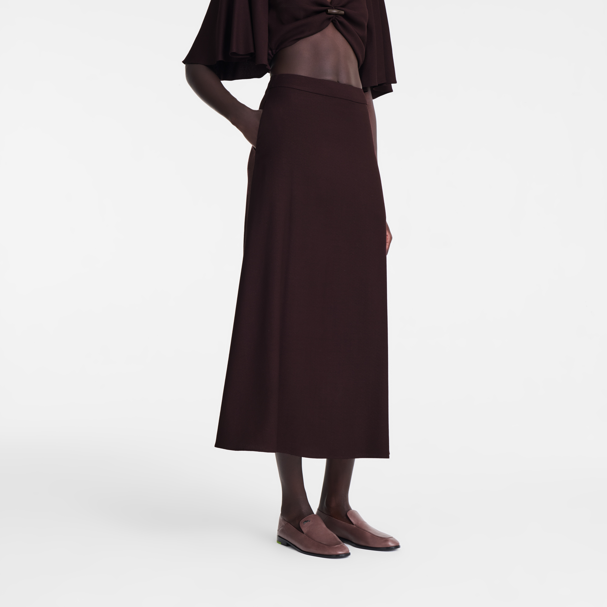null Midi skirt, Burgundy