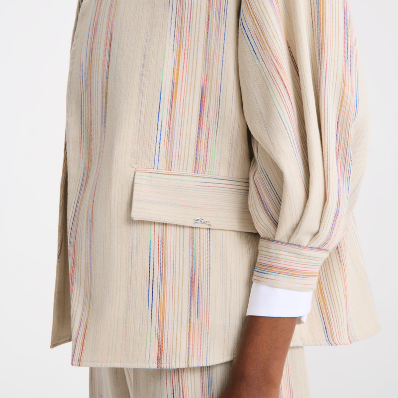 Kimono jacket , Rainbow - Jacquard striped cotton  - View 5 of  5