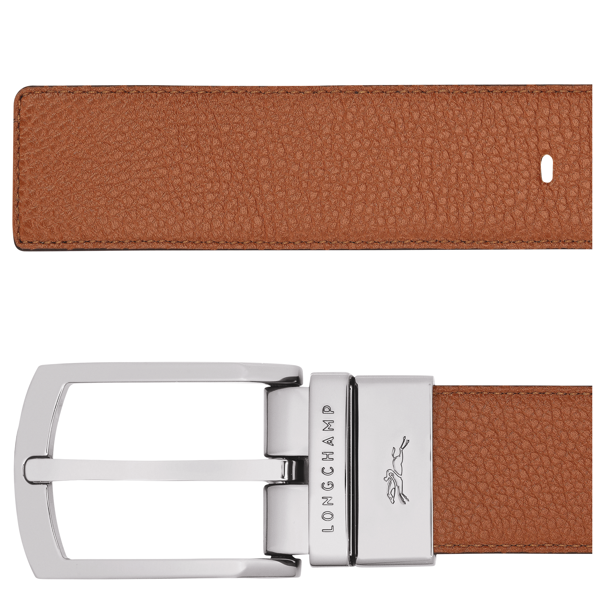 Le Foulonn&eacute; Men's belt, Caramel/Black