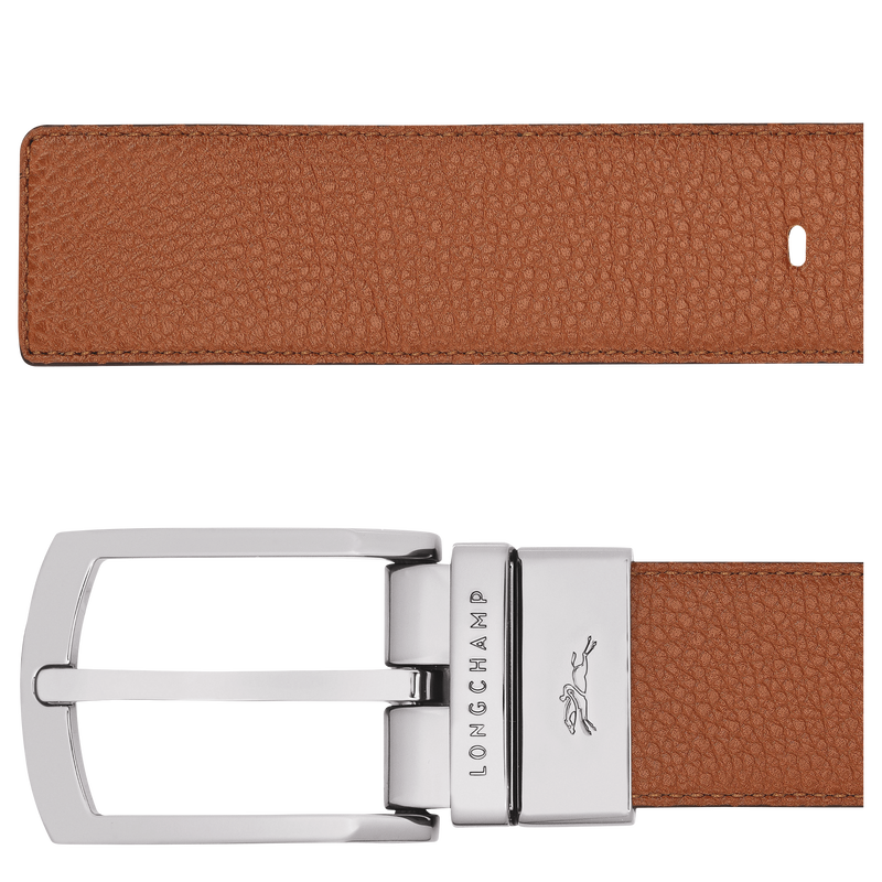 Le Foulonn&eacute; Men's belt , Caramel/Black - Leather  - View 2 of  2