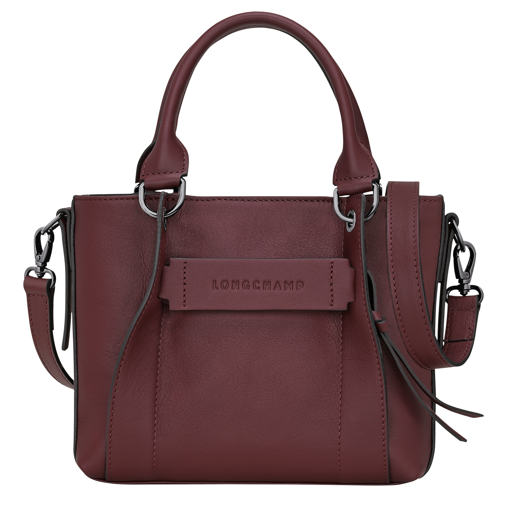 Longchamp 3D 手提包 S, 勃艮第色