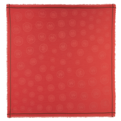 La Médaille Longchamp Shawl , Tomato - Cotton blend