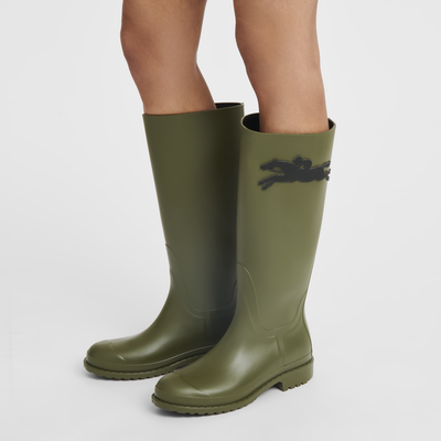 Longchamp骏马 平底靴 , 卡其色 - PVC