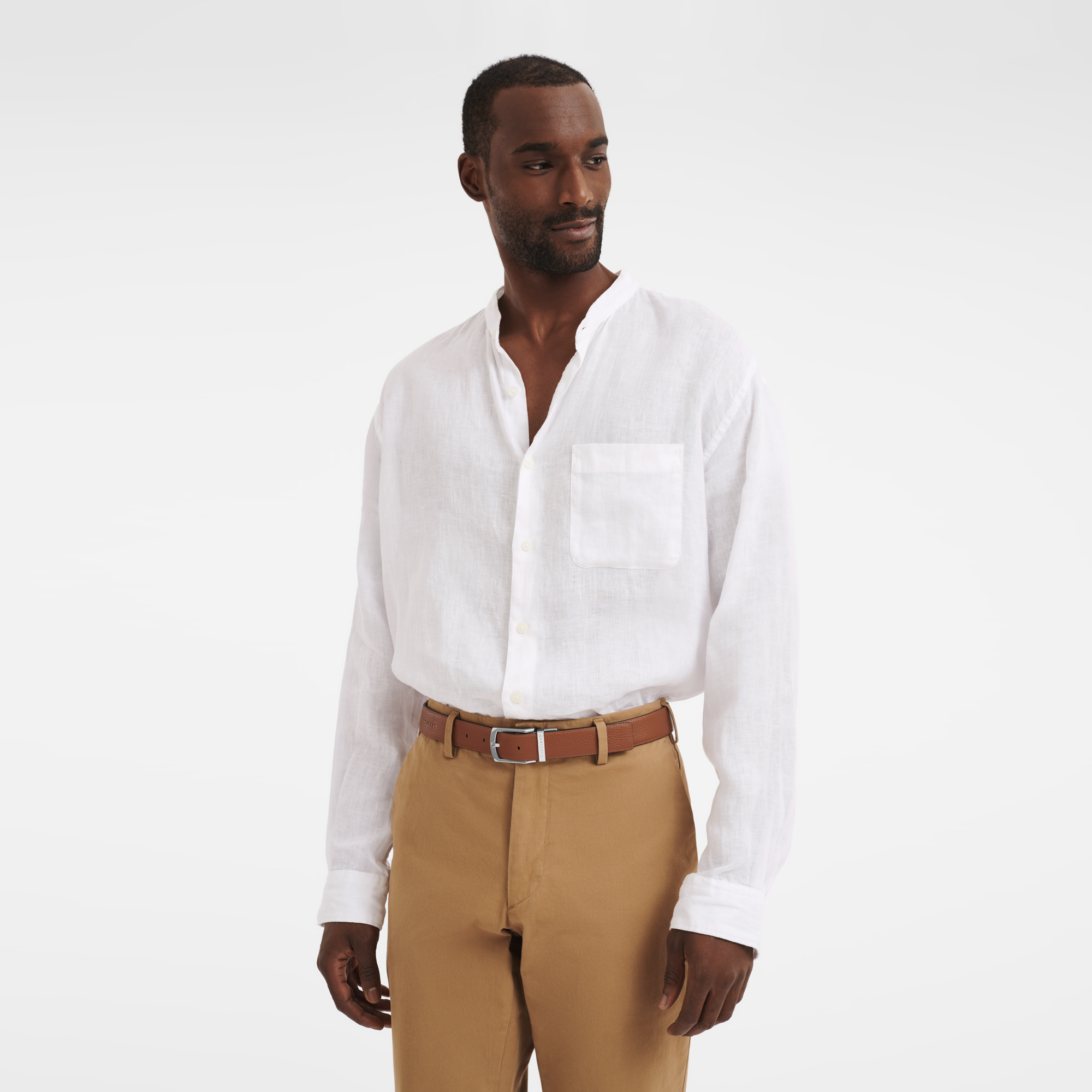 男士皮带, 黑色/淡红褐色 - 查看 4
        4 - 放大 Le Foulonné 系列 男士皮带, 黑色/淡红褐色