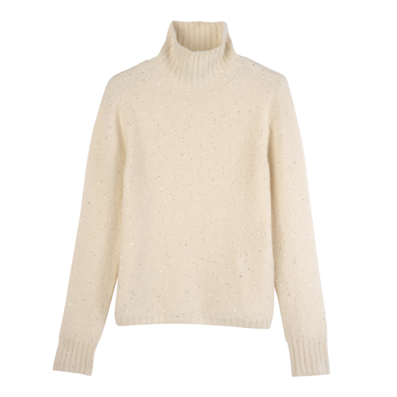 High neck sweater , Ivory - Knit  - View 1 of  5