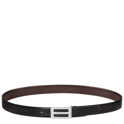 Delta Box Men's belt , Black/Mocha - Leather