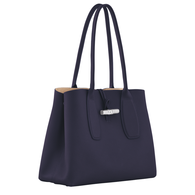 Roseau L Tote bag , Bilberry - Leather  - View 3 of  4