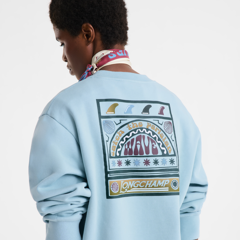 卫衣 , 天空蓝 - 平纹针织布  - 查看 4 4